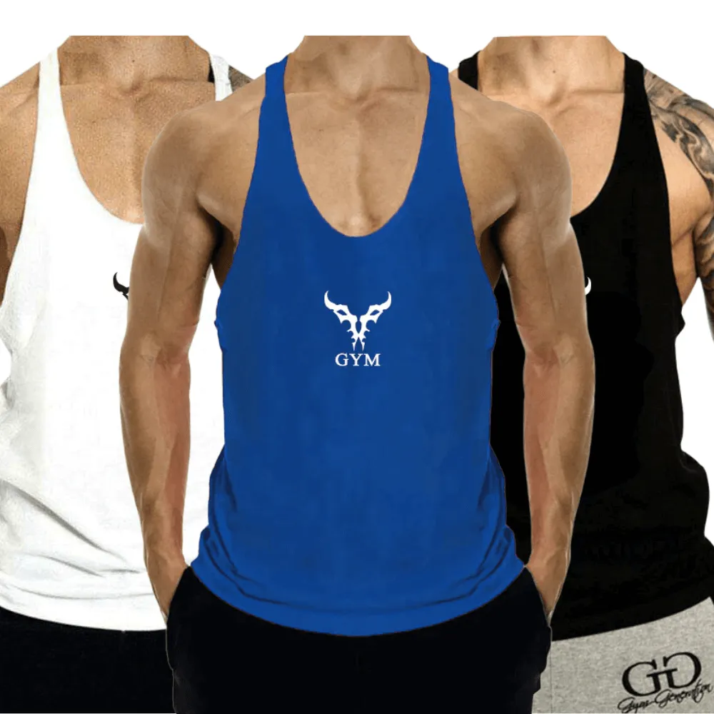 3 PACK Men's GYM Graphic Fitness Tank Tops