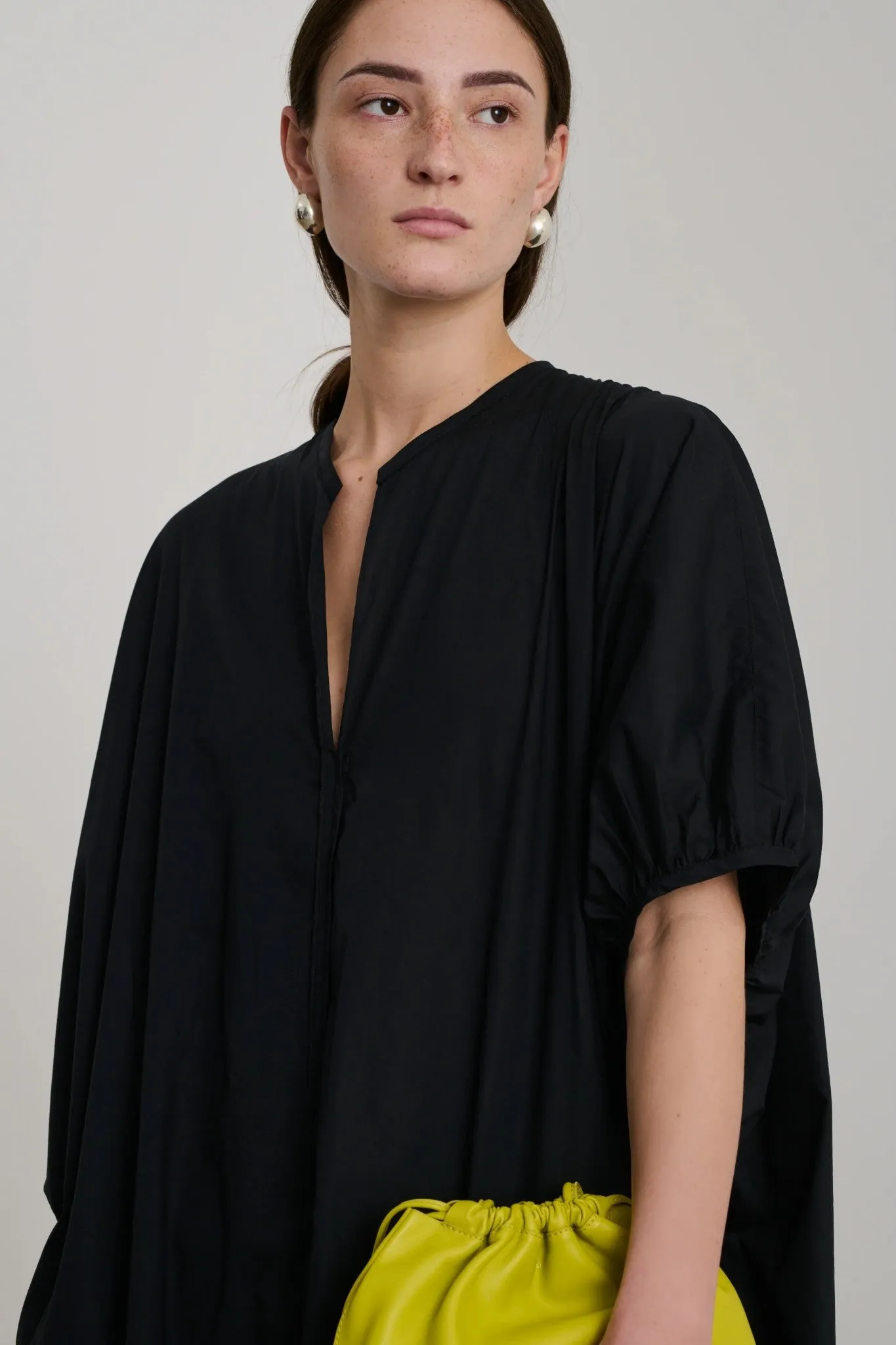 Alger Black Lightweight Organic Cotton Poplin Dress