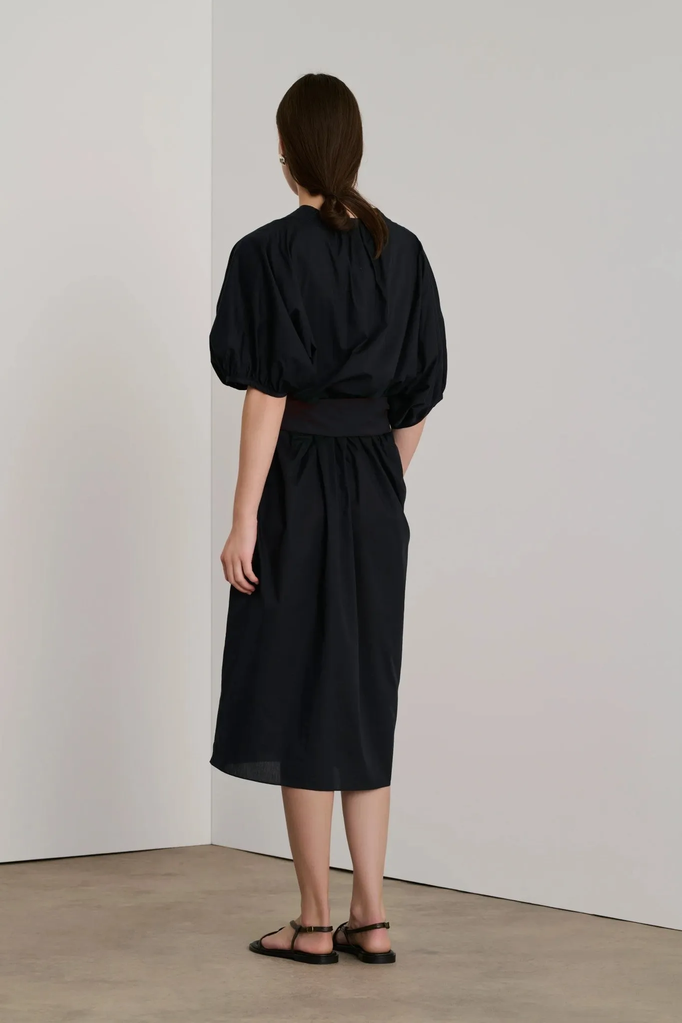 Alger Black Lightweight Organic Cotton Poplin Dress