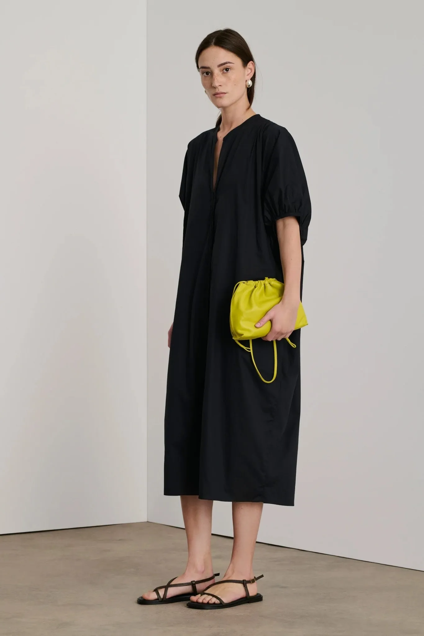 Alger Black Lightweight Organic Cotton Poplin Dress