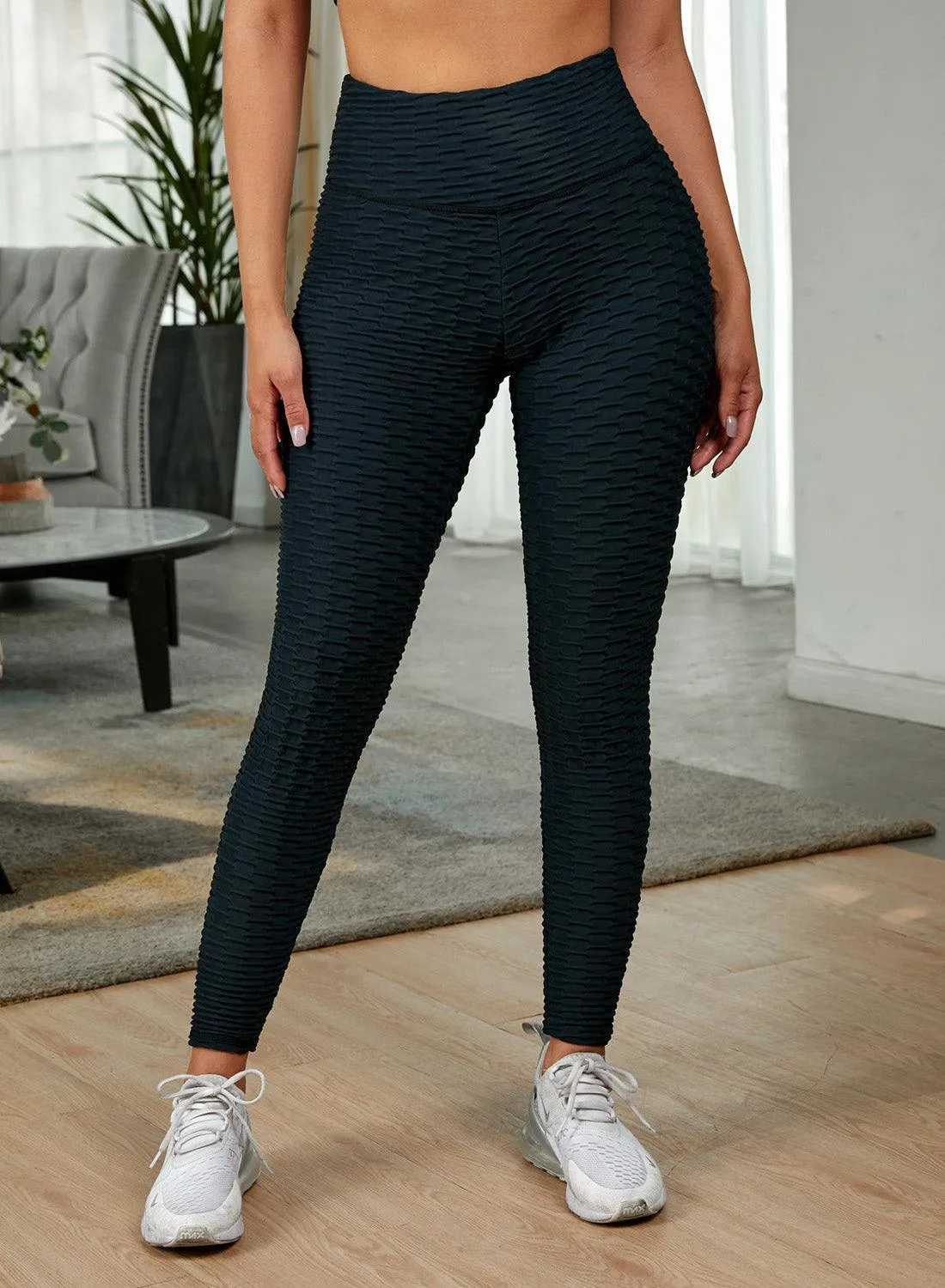 All-Day Comfort Textured Black Active Leggings
