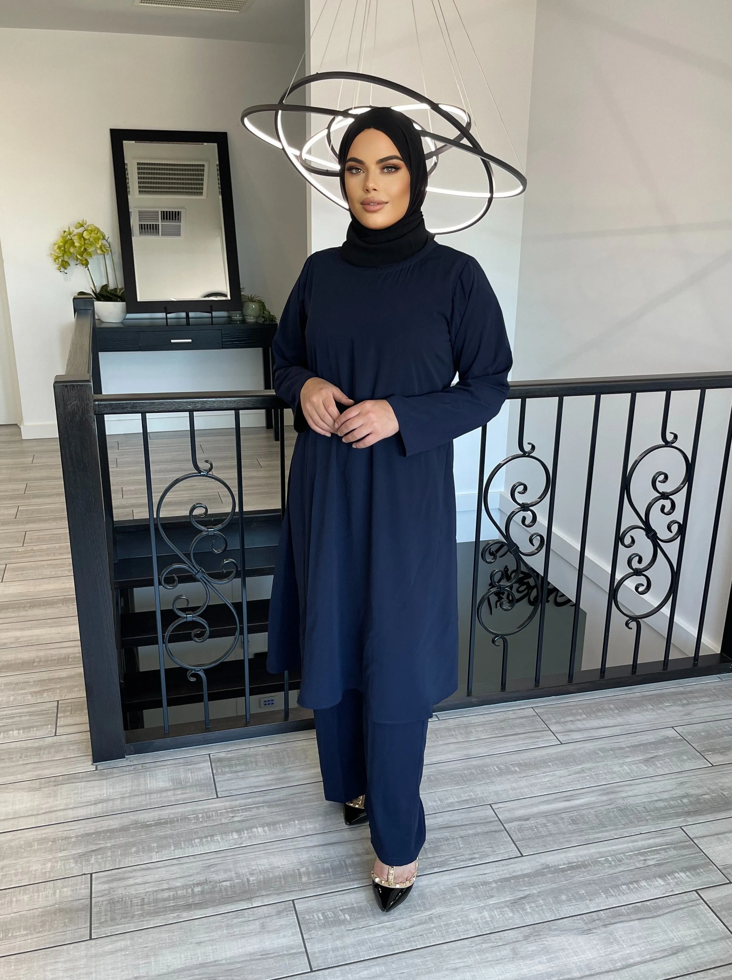 Anaya Tunic Set -Navy