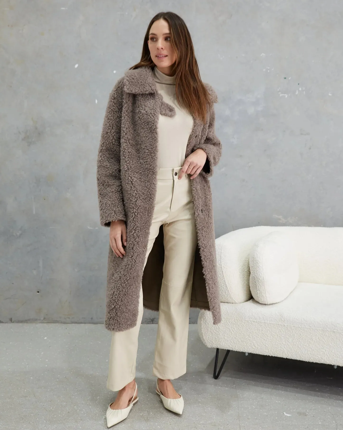 Annika Wool Coat - Mushroom