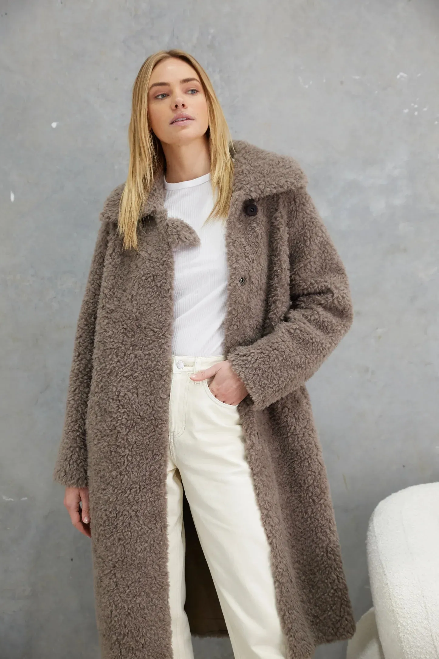 Annika Wool Coat - Mushroom