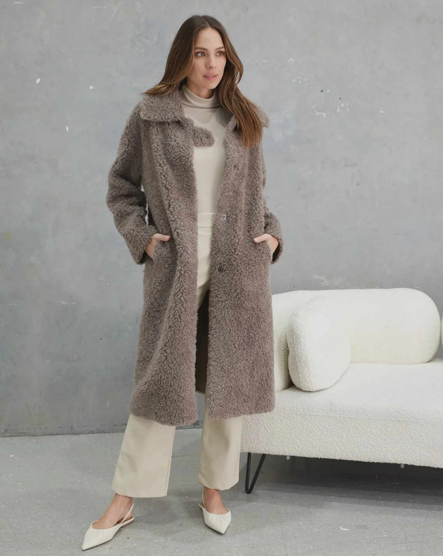 Annika Wool Coat - Mushroom