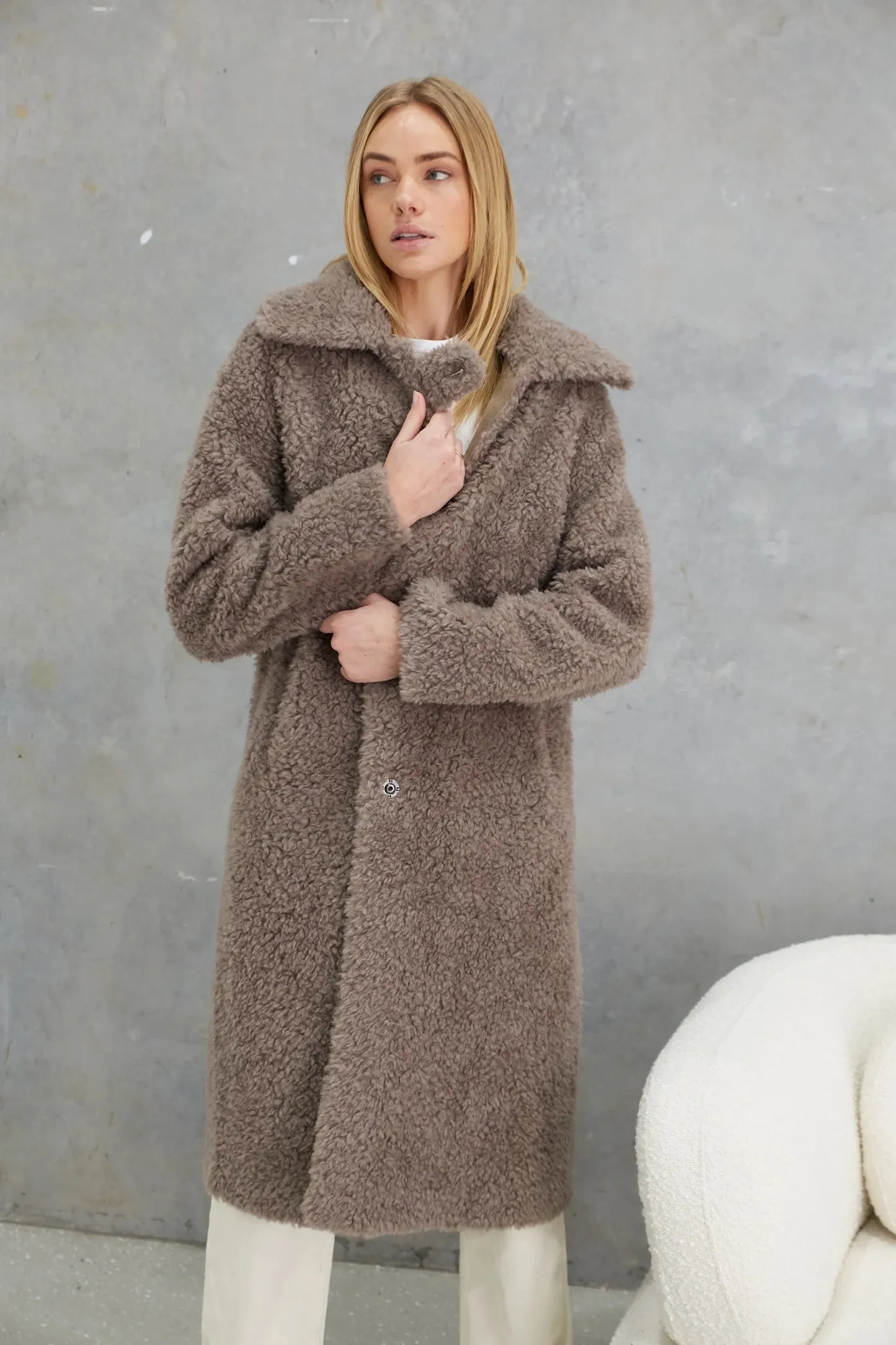 Annika Wool Coat - Mushroom