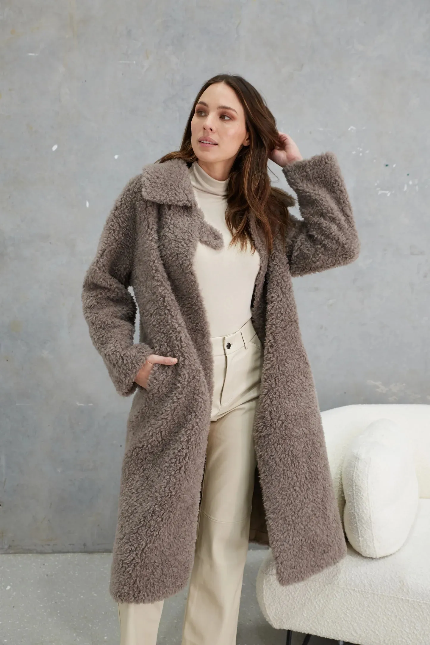 Annika Wool Coat - Mushroom