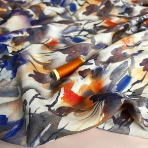 Autumn Foliage Viscose Fabric