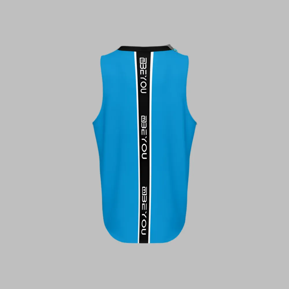 Be-Sporty Men's Recycled Aqua Blue Tank Top