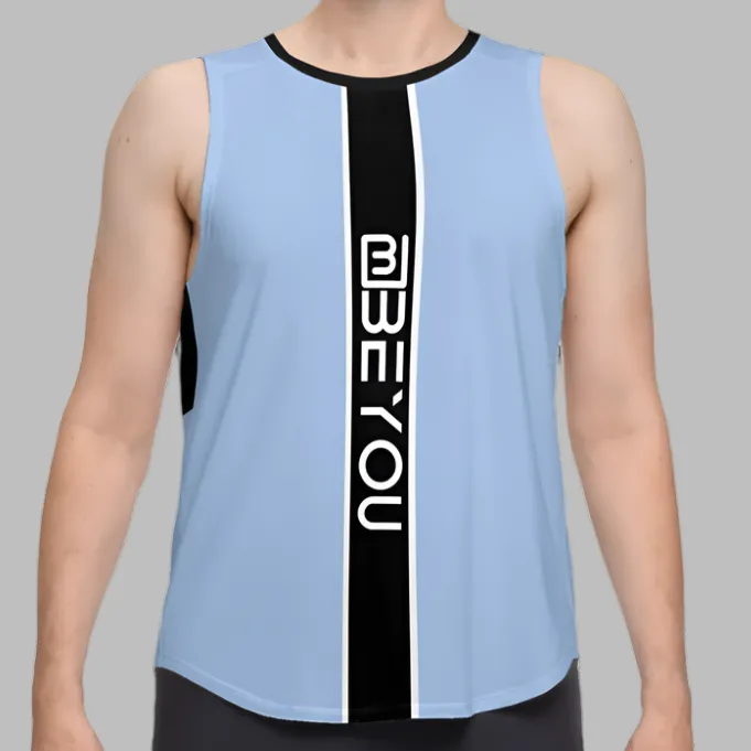 Be-Sporty Men's Recycled Baby Blue Tank Top
