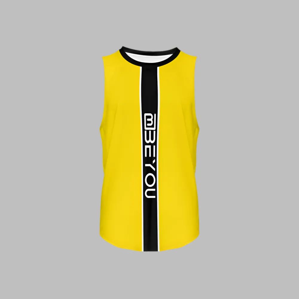 Be-Sporty Men's Recycled Yellow Tank Top Mesh