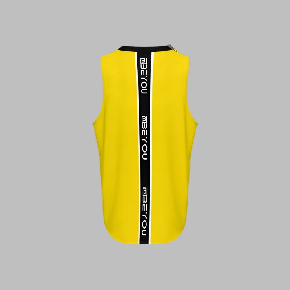 Be-Sporty Men's Recycled Yellow Tank Top Mesh
