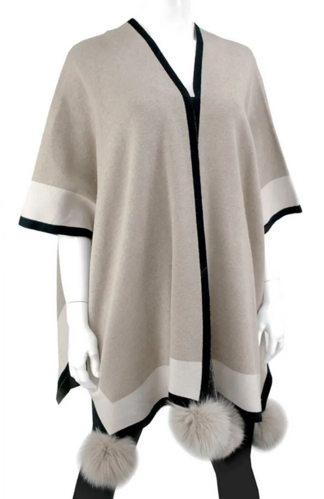 Black Beige 3 Tone Wrap Poms