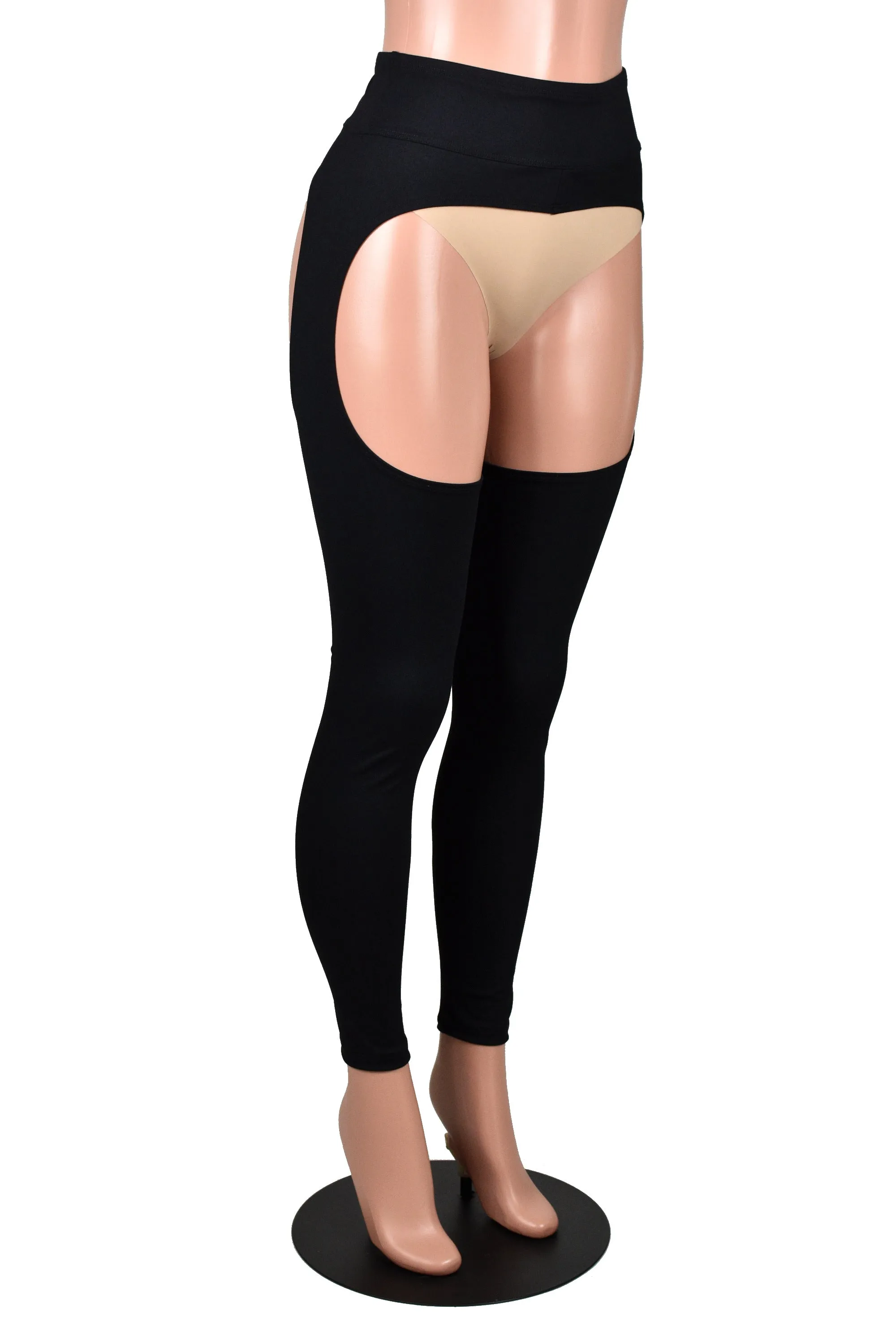 Black Nylon Spandex Chaps (stretch leggings)