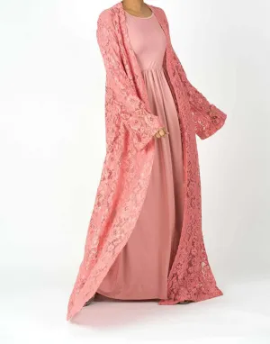 Blush Lace Maxi Cardigan