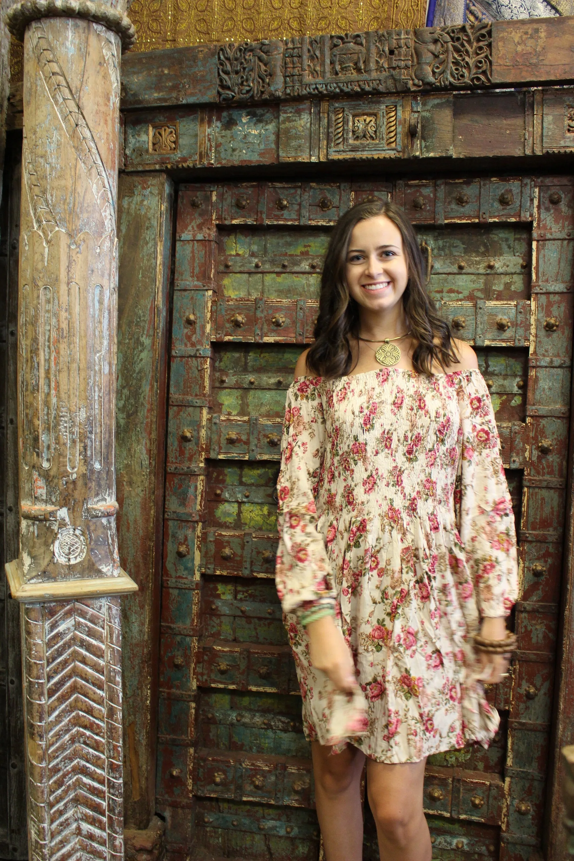 Bohemian Dress Orange Dresses Hippy Chic Floral L