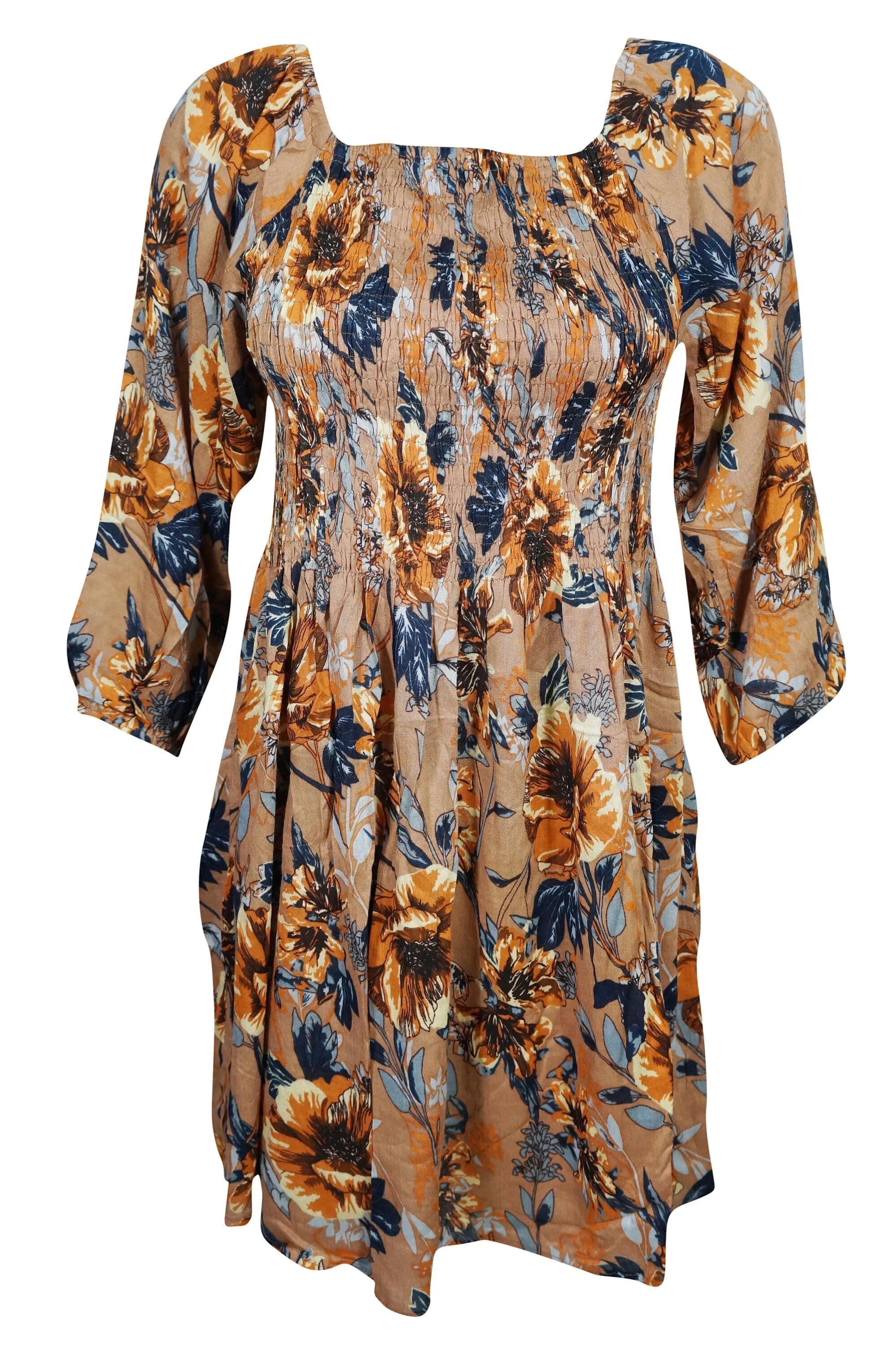 Bohemian Dress Orange Dresses Hippy Chic Floral L