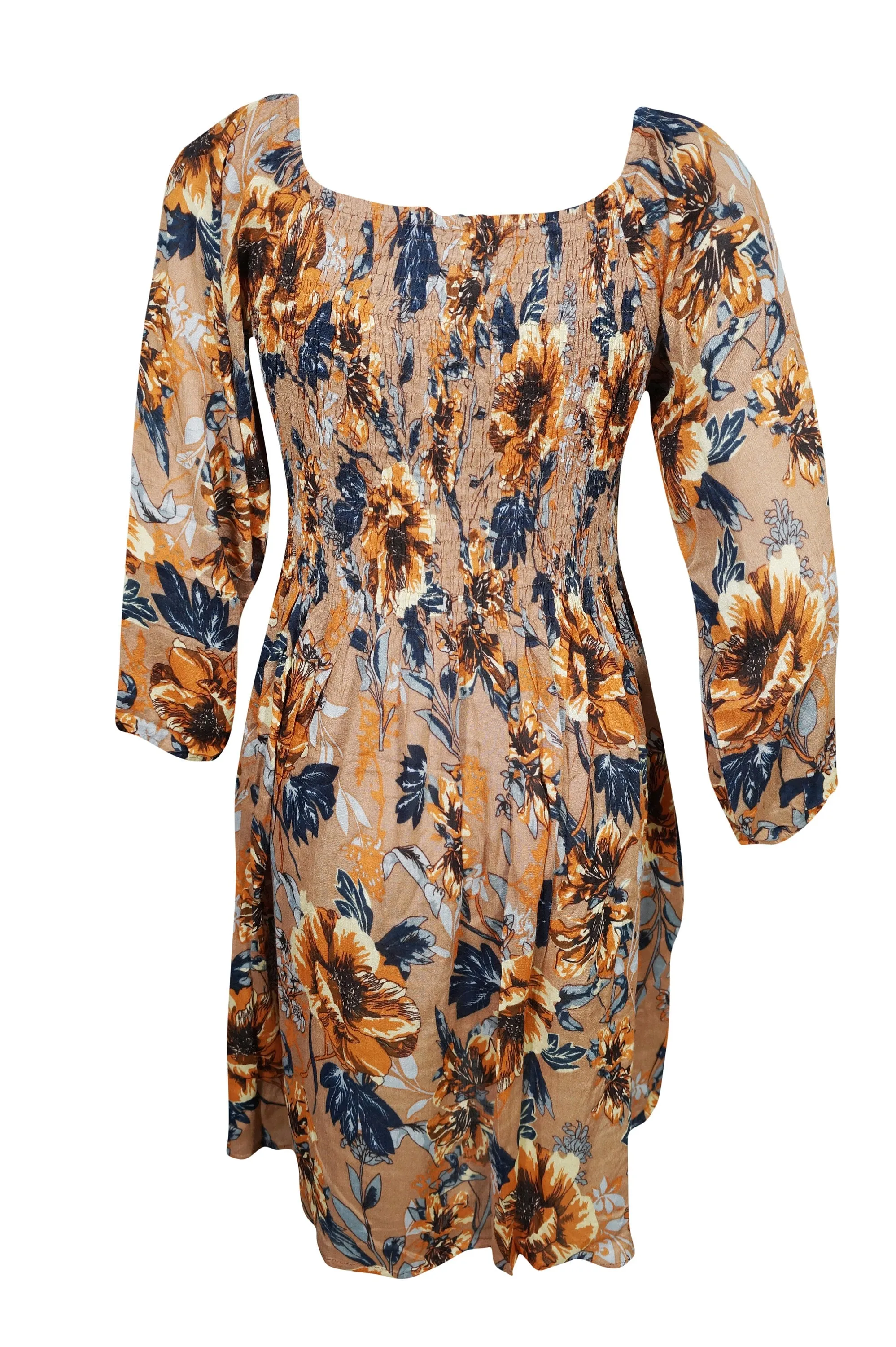 Bohemian Dress Orange Dresses Hippy Chic Floral L