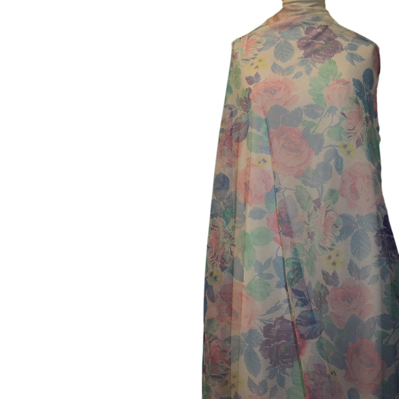 Bold Floral Printed Netting -Multicolor