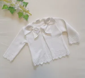 Bow white cardigan