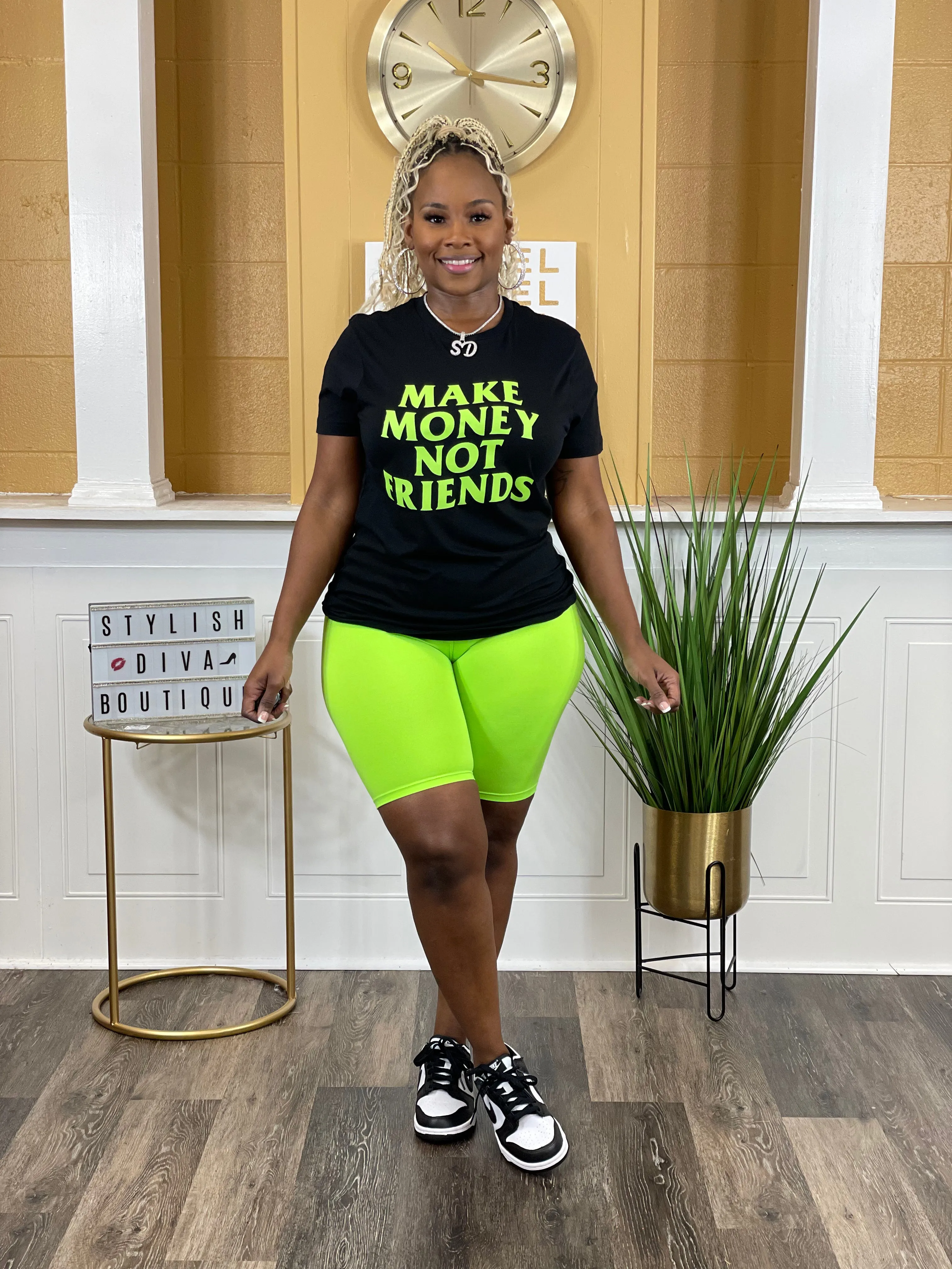 Butter Soft Biker Shorts up to 3XL (Neon Green)