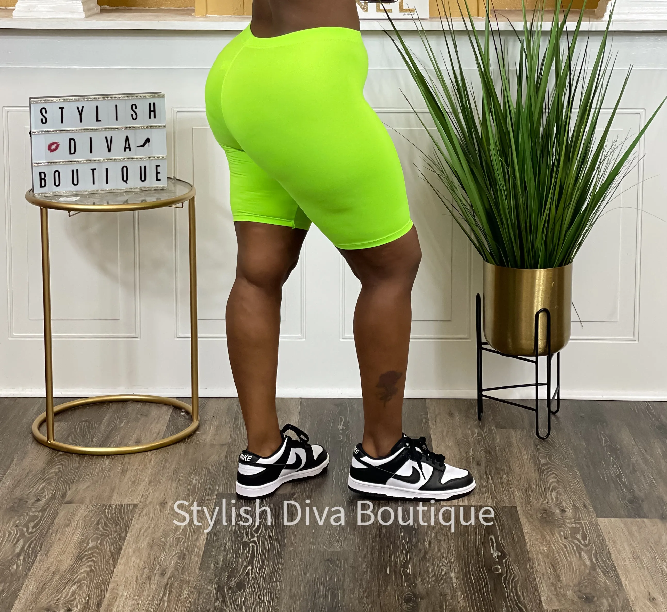 Butter Soft Biker Shorts up to 3XL (Neon Green)