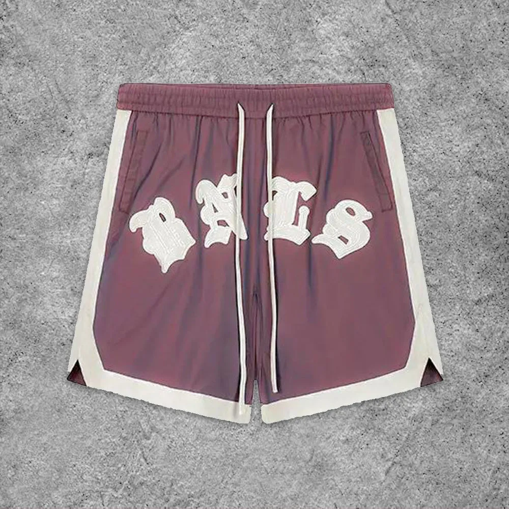 Casual Lettering Colorblock Basketball Shorts