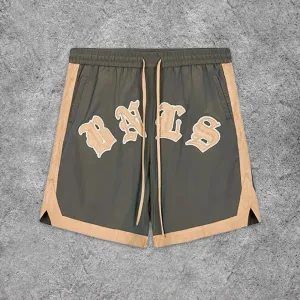 Casual Lettering Colorblock Basketball Shorts
