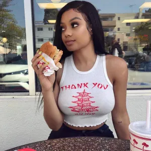 Chinese Takeout Tank Top Crop Top for Women