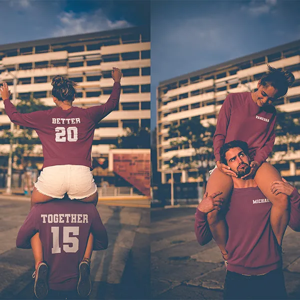 Cute Couple Matching Shirts, Customized With Any Text on Front & Back, Sporty Design, Valentines Day Shirts, Couple Jerseys, Honeymoon Shirt
