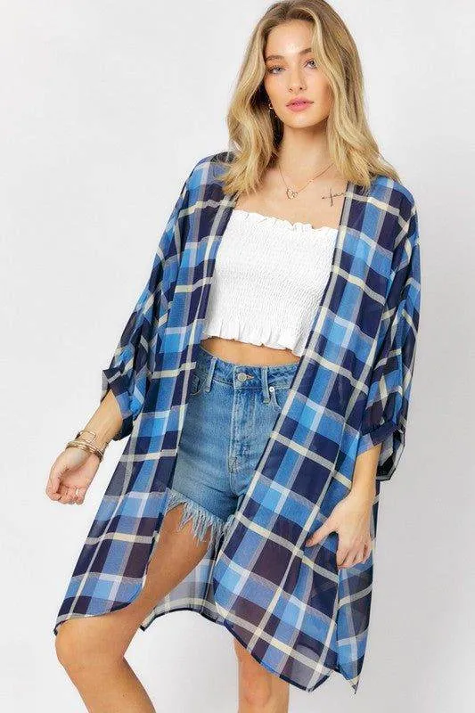 Davi & Dani | Striped Short Sleeve Cardigan