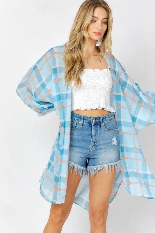 Davi & Dani | Striped Short Sleeve Cardigan