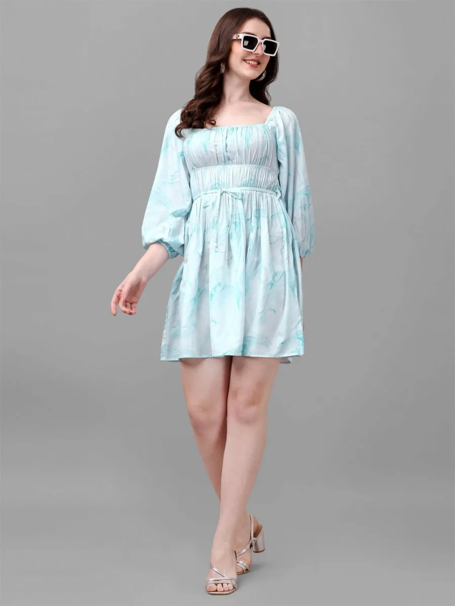 dresses for Women western wear abstract sea green