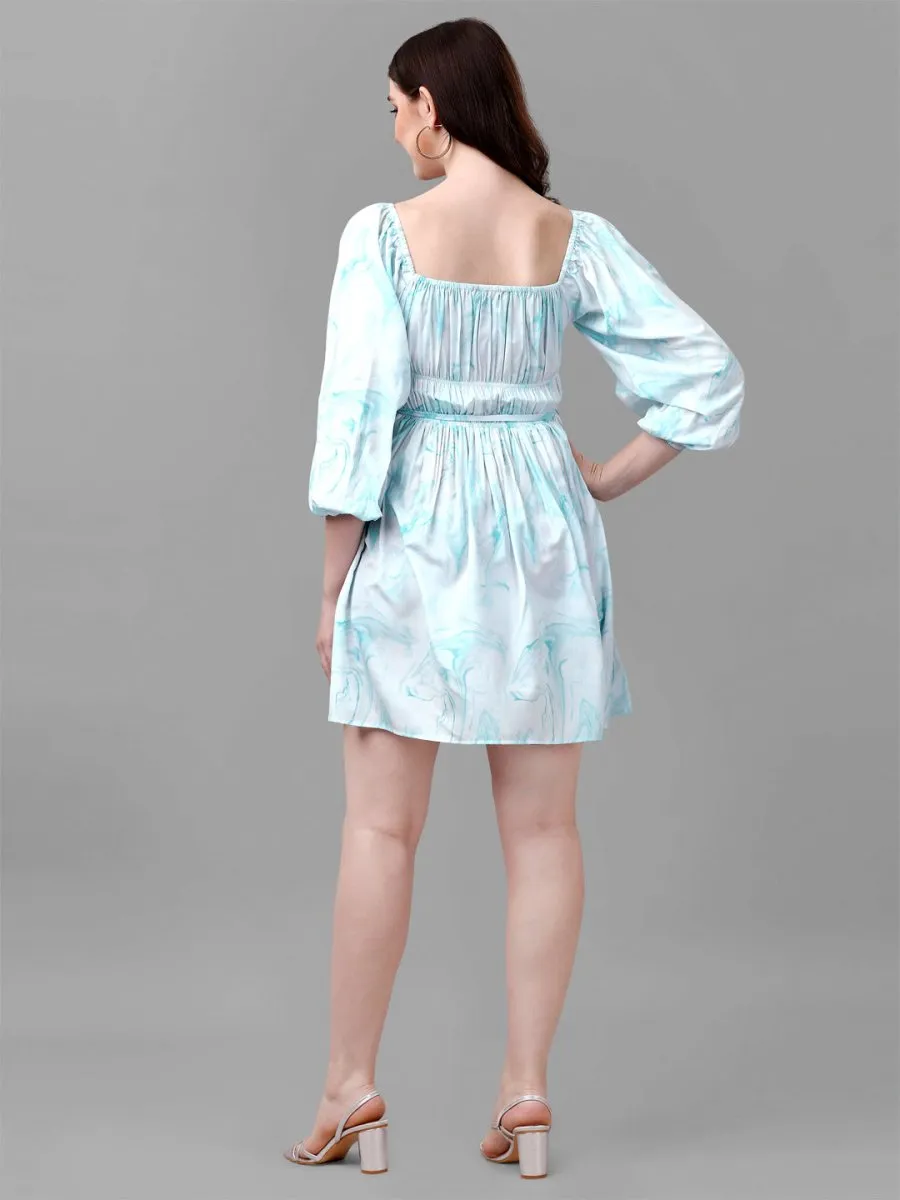 dresses for Women western wear abstract sea green