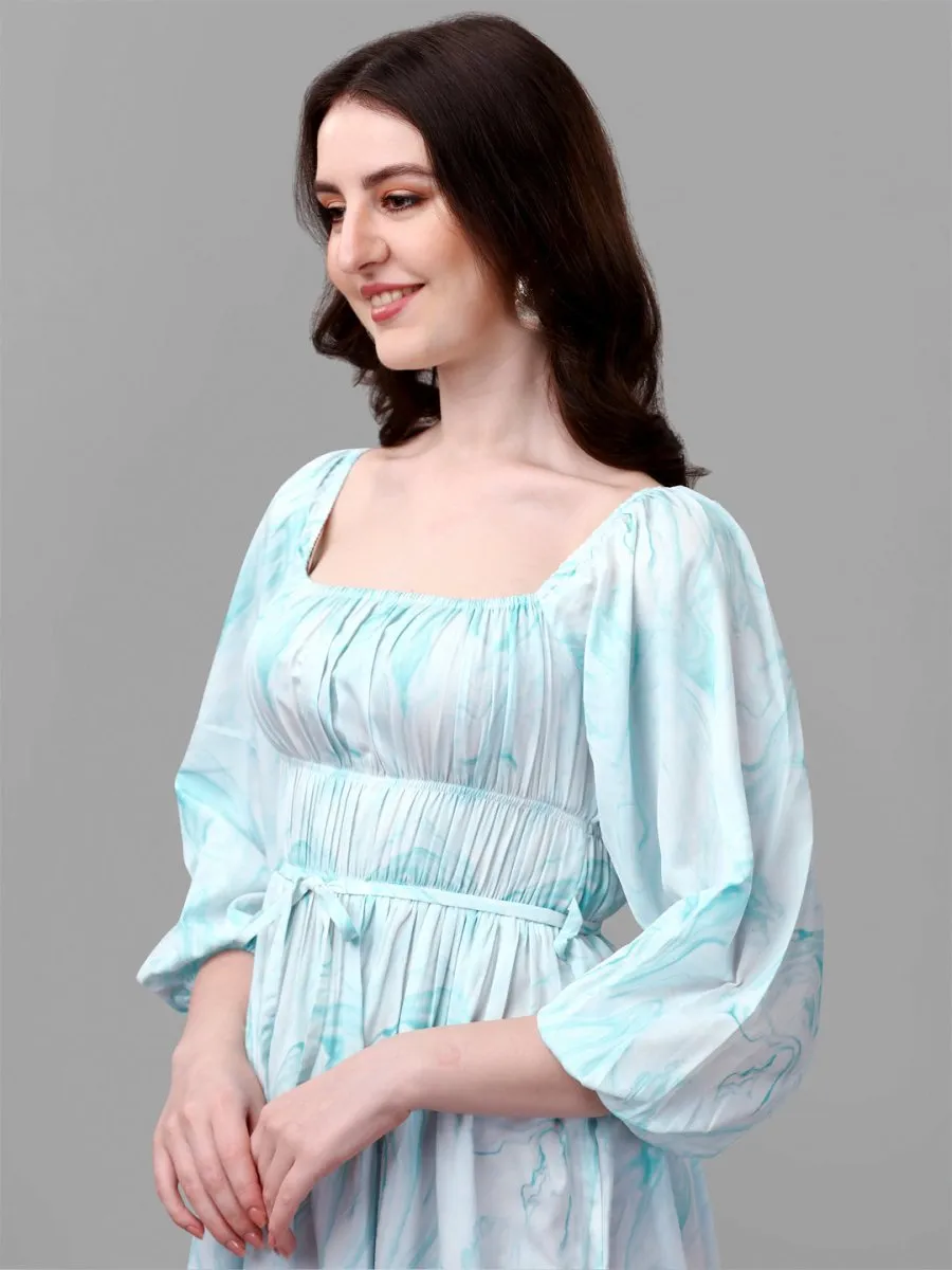 dresses for Women western wear abstract sea green