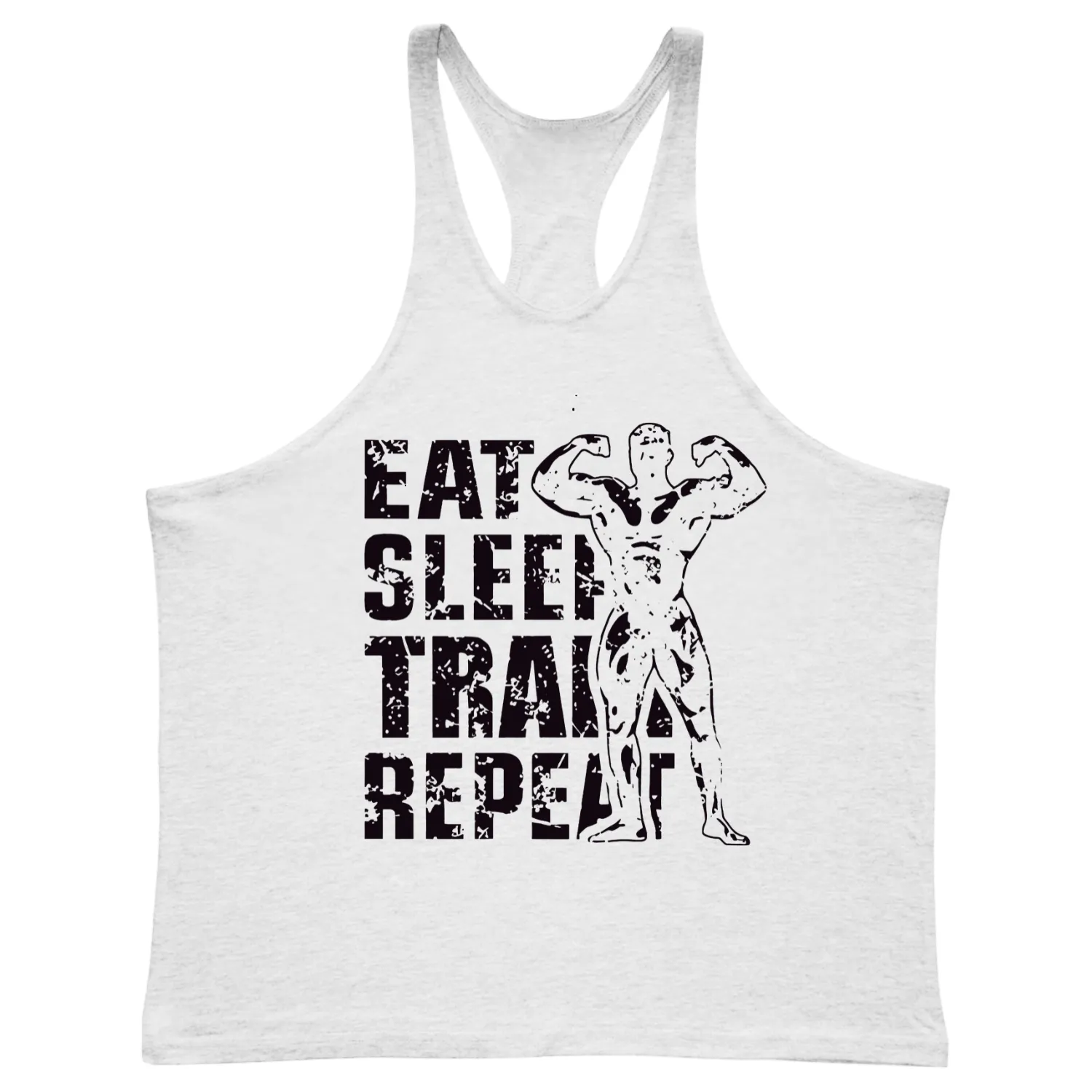 EAT, SLEEP, TRAIN, REPEAT Graphic Stringer Tank Tops
