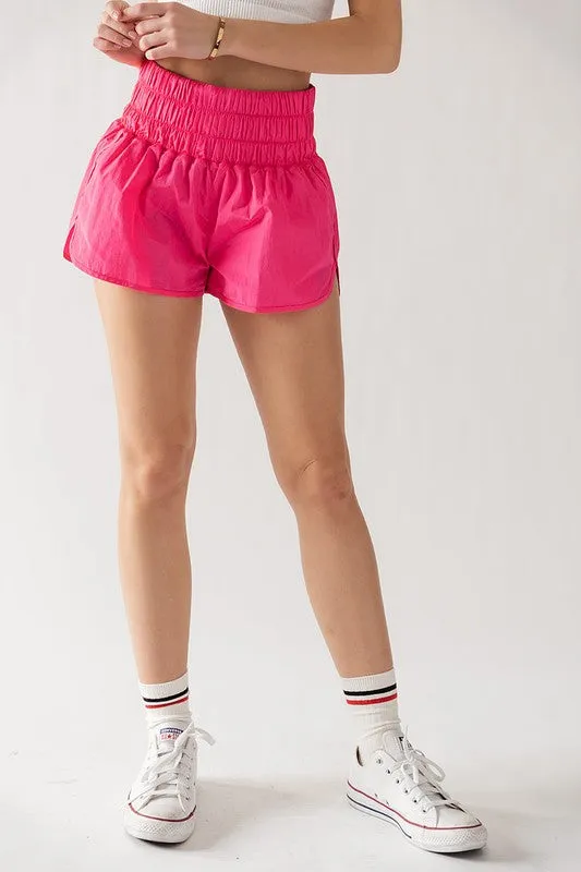 Elastic Quilted Waistband Active Shorts