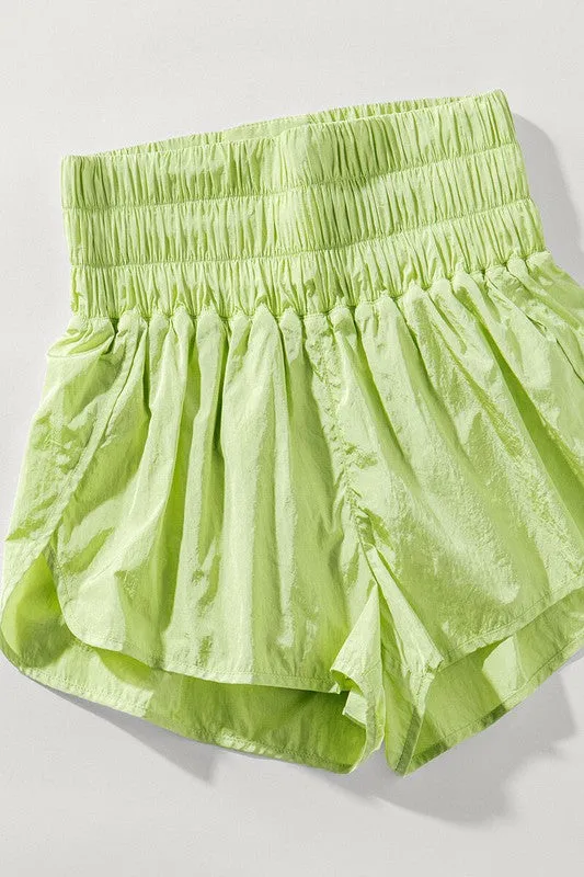 Elastic Quilted Waistband Active Shorts