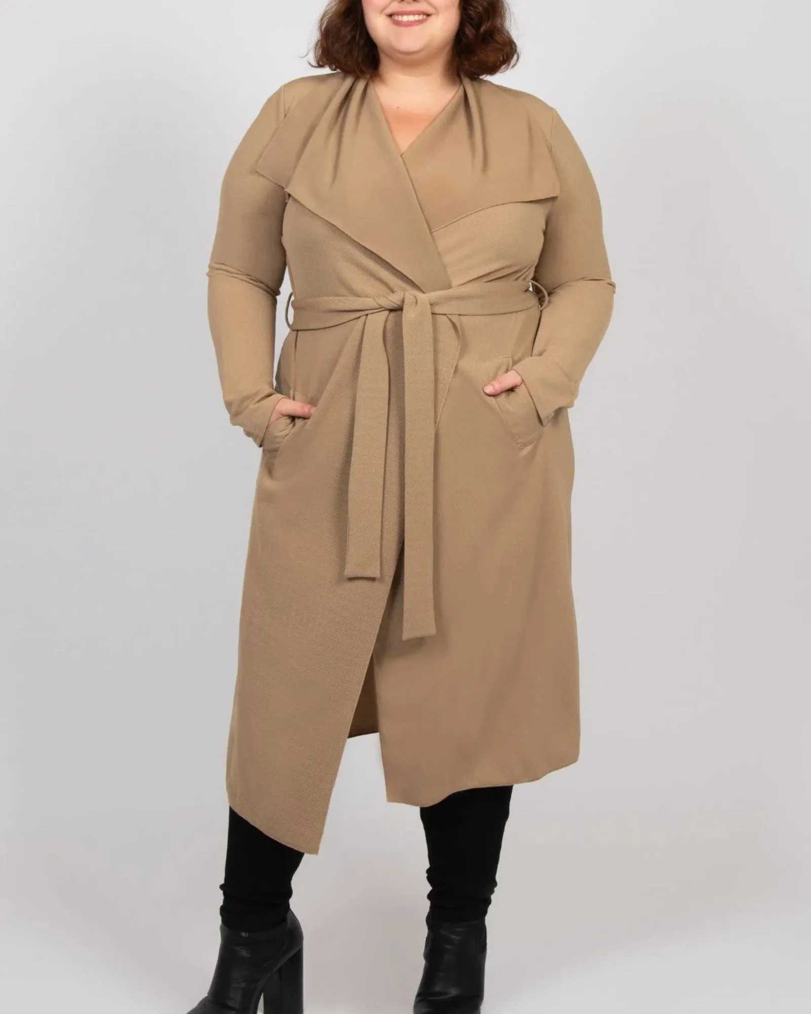 Evelyn Lux Soft Knit Long Cardigan | Beige