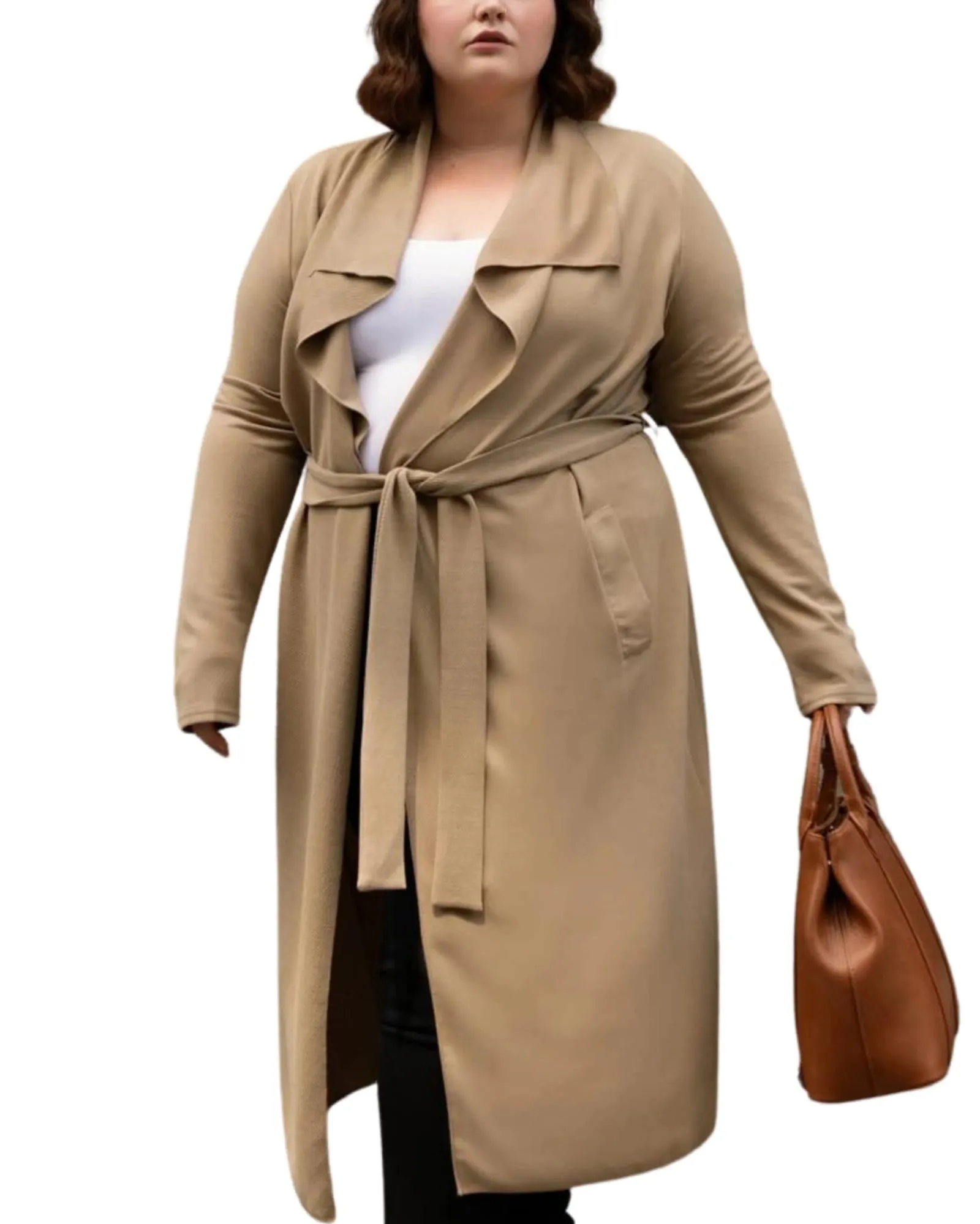 Evelyn Lux Soft Knit Long Cardigan | Beige