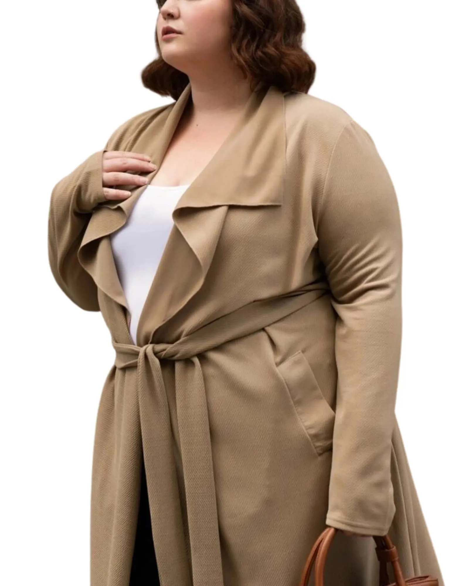 Evelyn Lux Soft Knit Long Cardigan | Beige