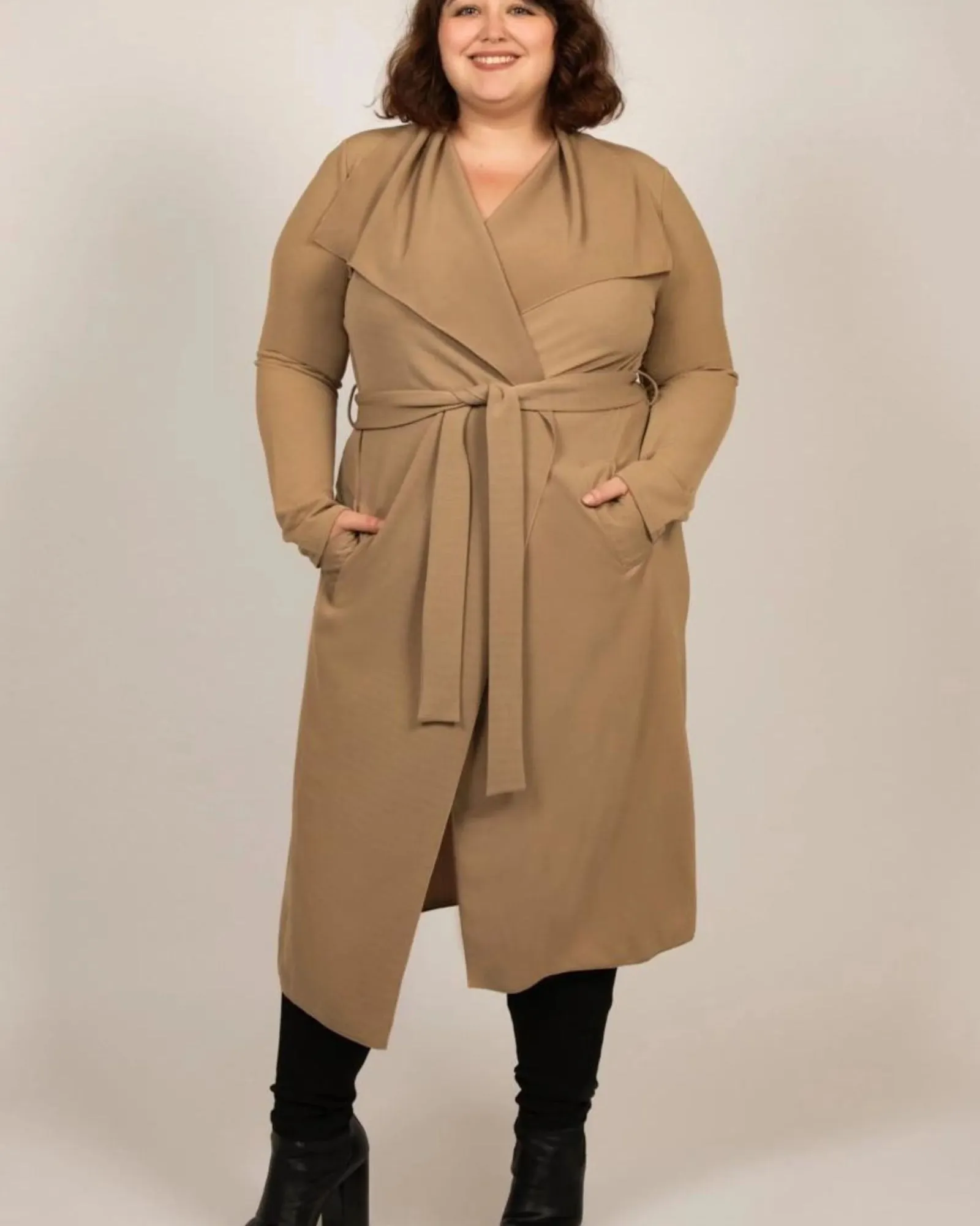 Evelyn Lux Soft Knit Long Cardigan | Beige