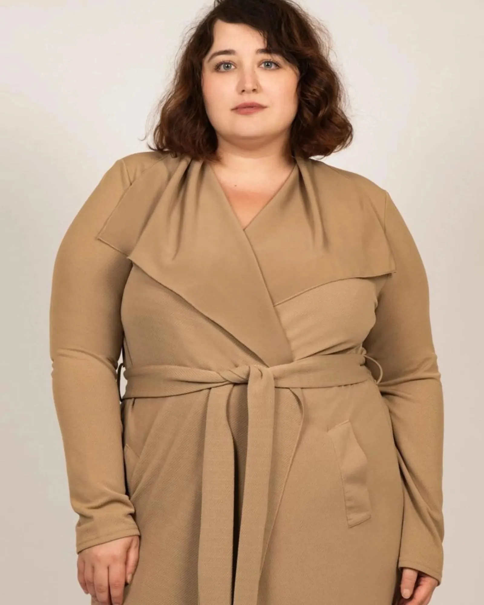 Evelyn Lux Soft Knit Long Cardigan | Beige