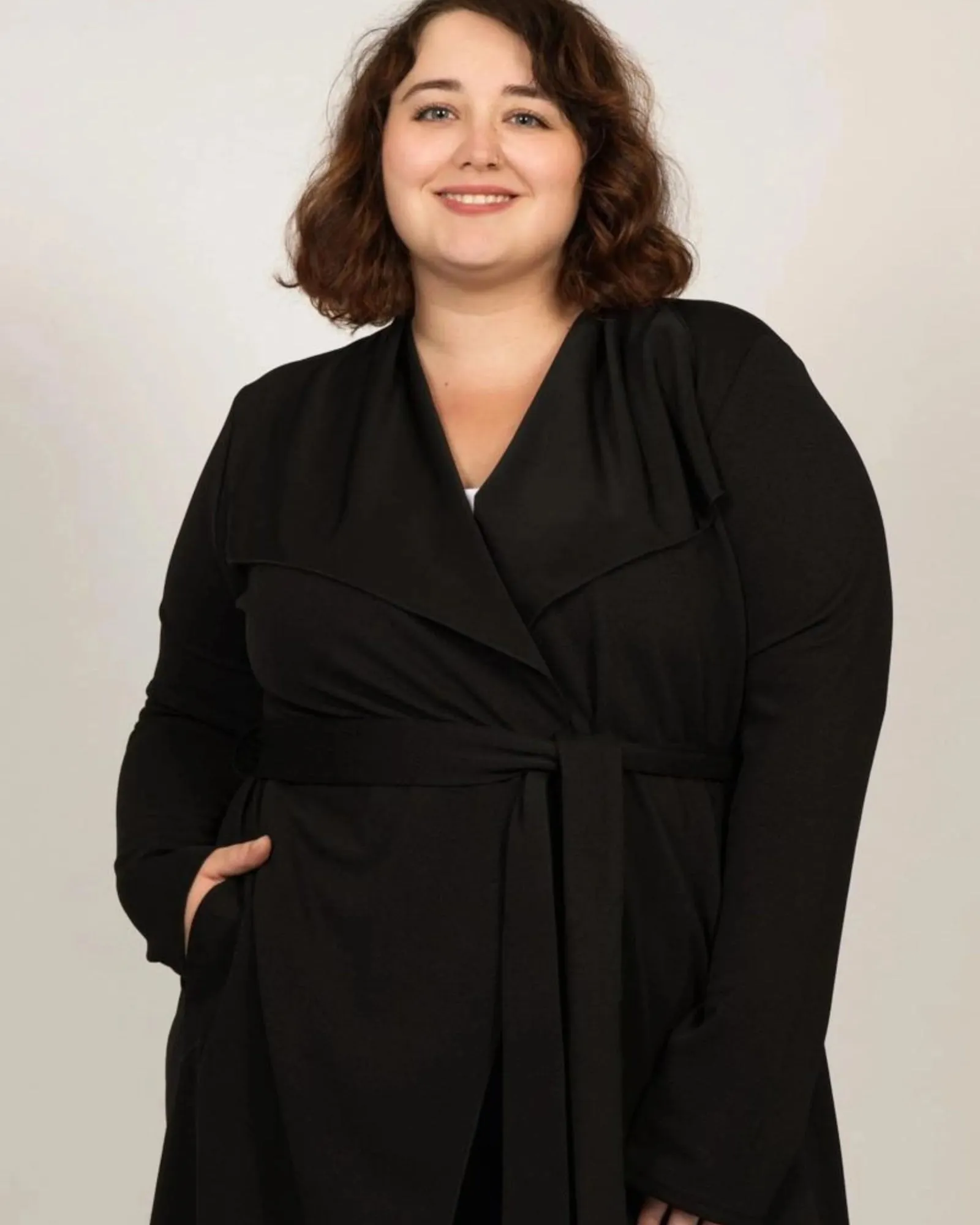 Evelyn Lux Soft Knit Long Cardigan | Black