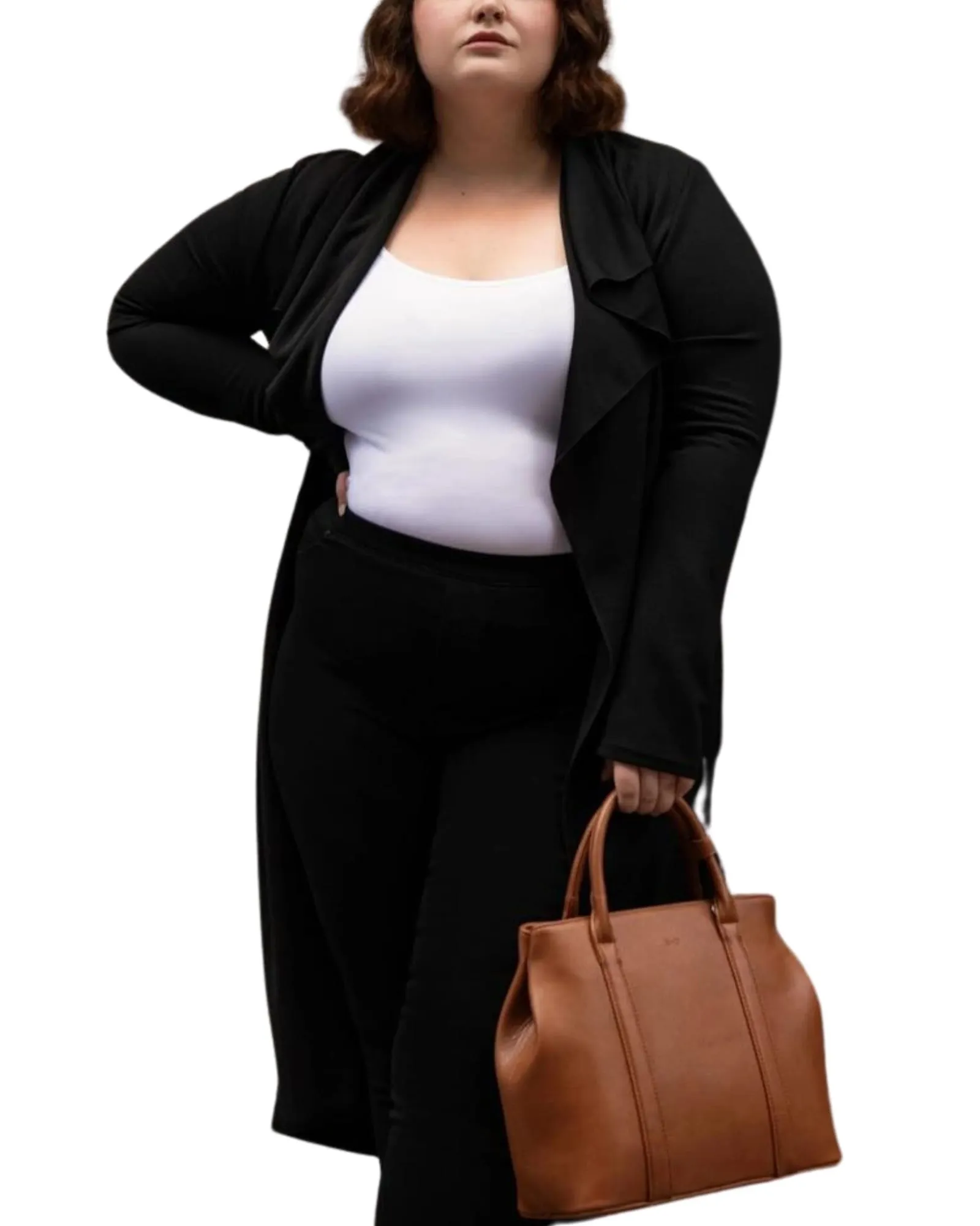 Evelyn Lux Soft Knit Long Cardigan | Black