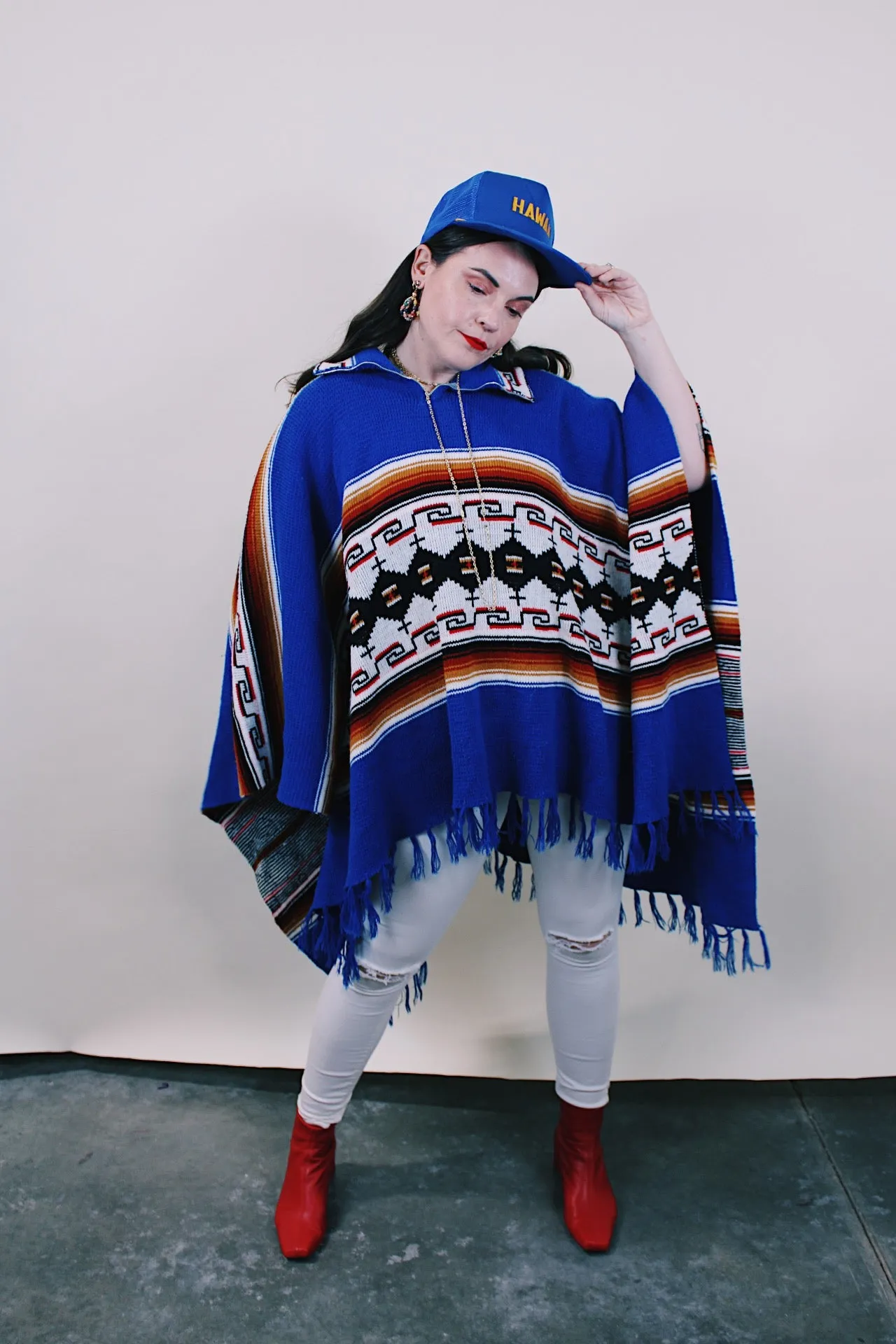 Fringe Trim Poncho