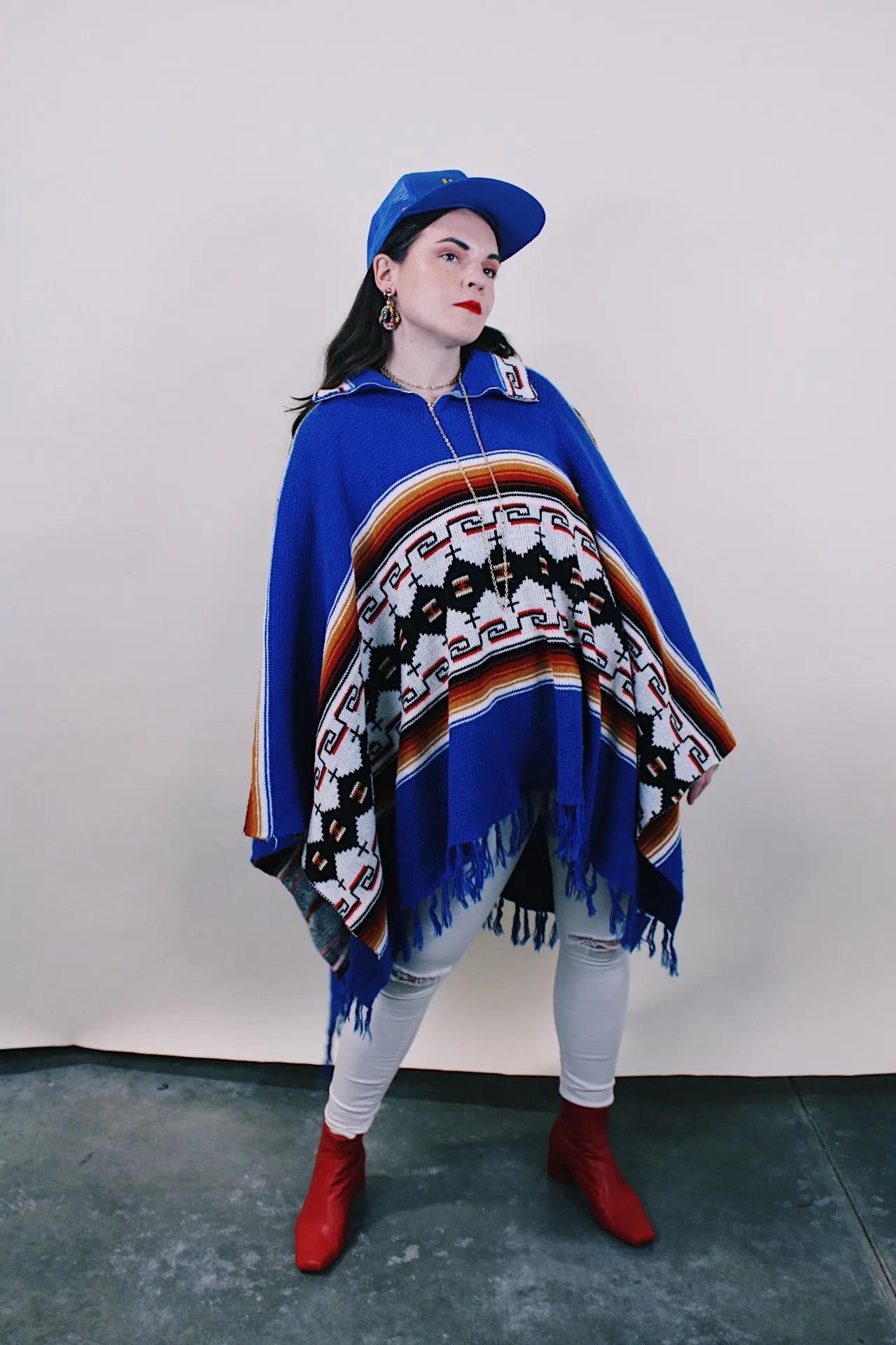 Fringe Trim Poncho