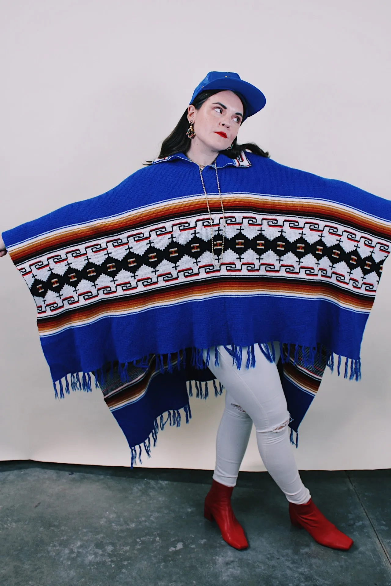 Fringe Trim Poncho