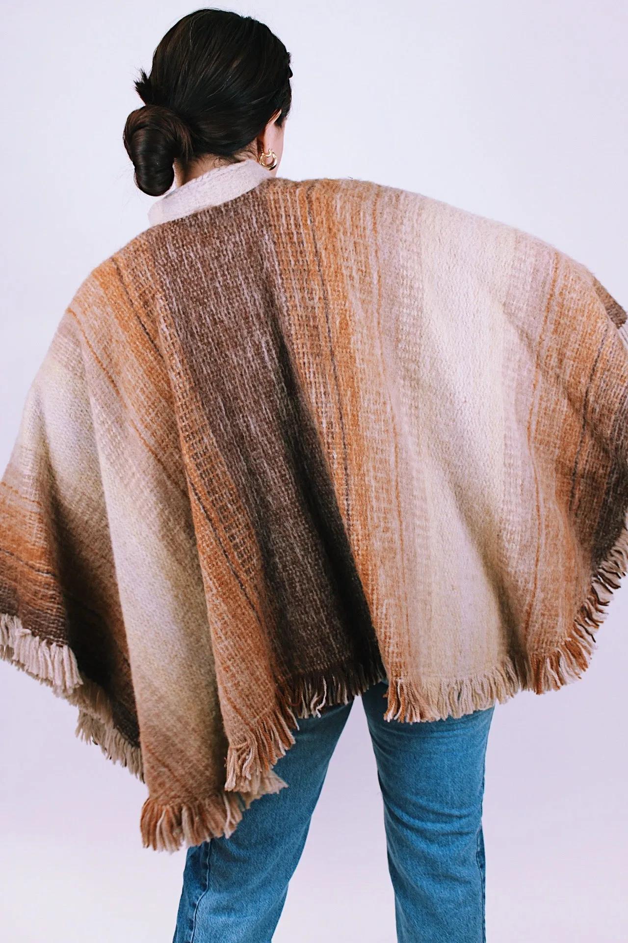 Fringed Wool Poncho