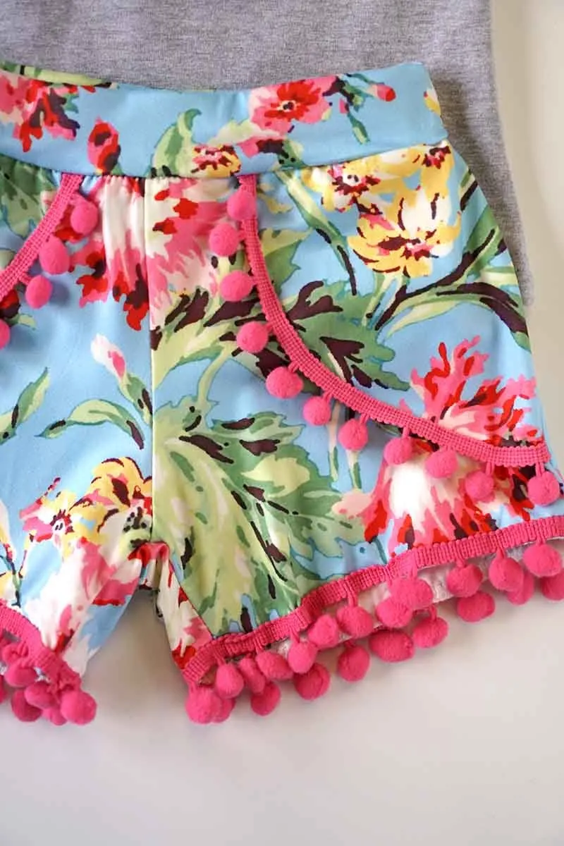 Girls Floral Minnie Mouse 2-Piece Set